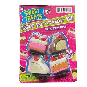 JA-RV Inc. Sweet Treats Puzzle Erasers Set of 4 Dessert Cake Chocolate Berries